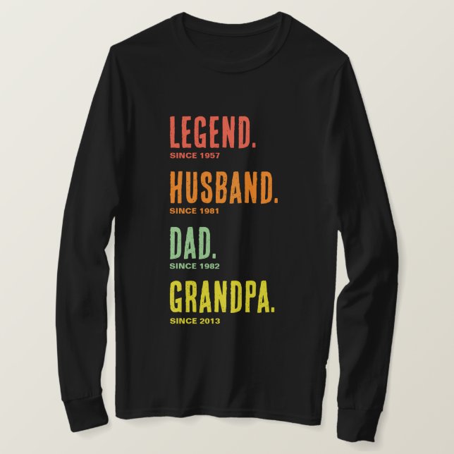 Camiseta Abuelo de papá, marido de la leyenda desde hace mu (Anverso del diseño)