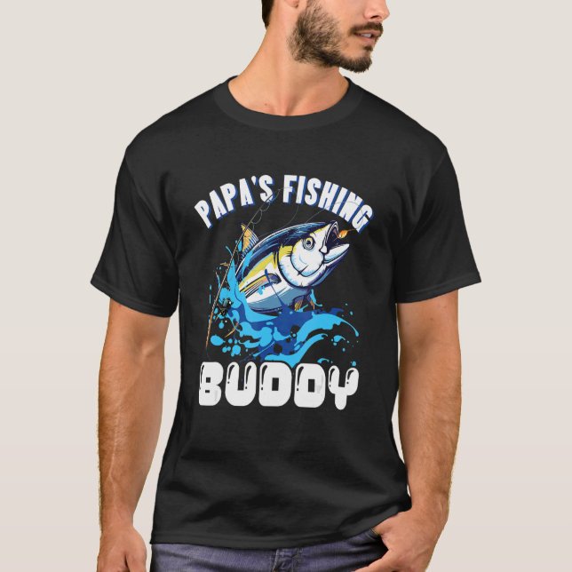 Camiseta Abuelo de papá pescador y abuelito de nietos (Anverso)