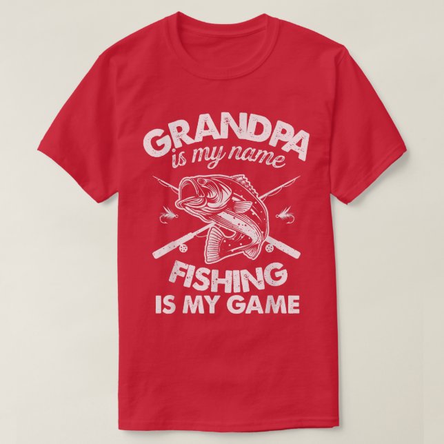Camiseta Abuelo de pesca masculino mi nombre es pesca (Diseño del anverso)