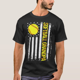 Camiseta Abuelo de sóftbol Bandera Americana Vintage Ic Día