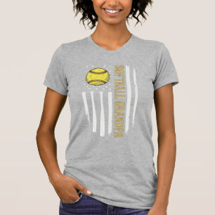 Camiseta Abuelo de sóftbol bandera vintage diseño vectorial