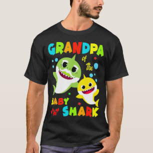 Camiseta Abuelo Del Bebé Tiburón De Cumpleaños Abuelo Ti