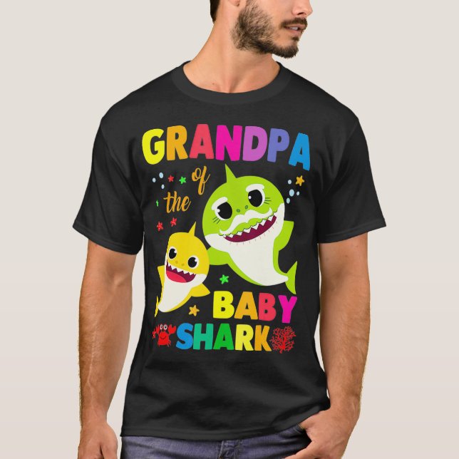 Camiseta Abuelo Del Bebé Tiburón De Cumpleaños Abuelo Tibur (Anverso)