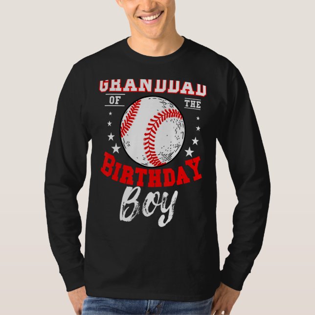 Camiseta Abuelo Del Béisbol Tema Del Niño De Cumpleaños Día (Anverso)