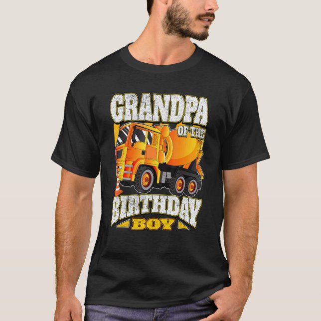 Camiseta Abuelo Del Camión Mezclador De Cónyuges De Cumplea (Anverso)