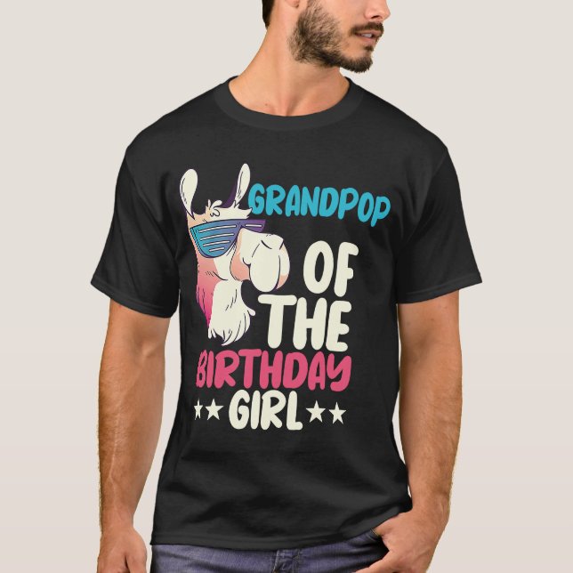 Camiseta Abuelo del Chica de cumpleaños Llama Bday Alpaca P (Anverso)