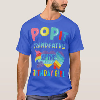 Camiseta abuelo del Chica de cumpleaños Pop It Unicorn Bi