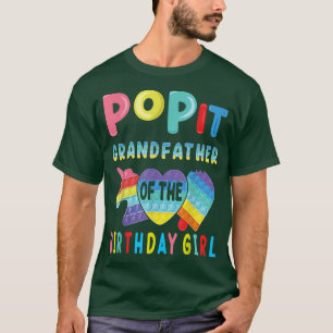 Camiseta abuelo del Chica de cumpleaños Pop It Unicorn Bi