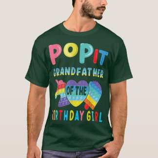 Camiseta abuelo del Chica de cumpleaños Pop It Unicorn Bi