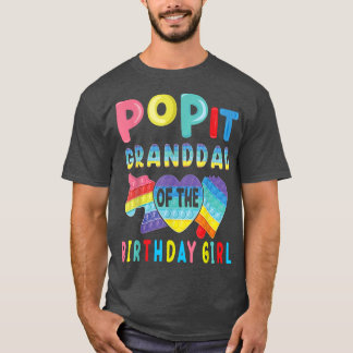 Camiseta abuelo del Chica de cumpleaños pop it Unicorn Naci