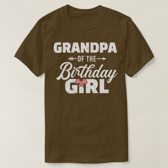 Camiseta Abuelo del chica de nieta de cumpleaños (Diseño del anverso)