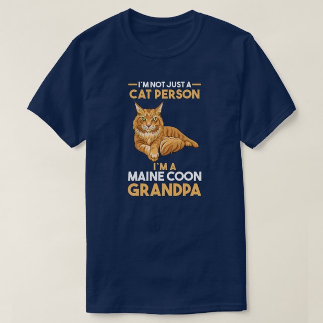 Camiseta Abuelo del gato del hombre Maine Coon  (Diseño del anverso)