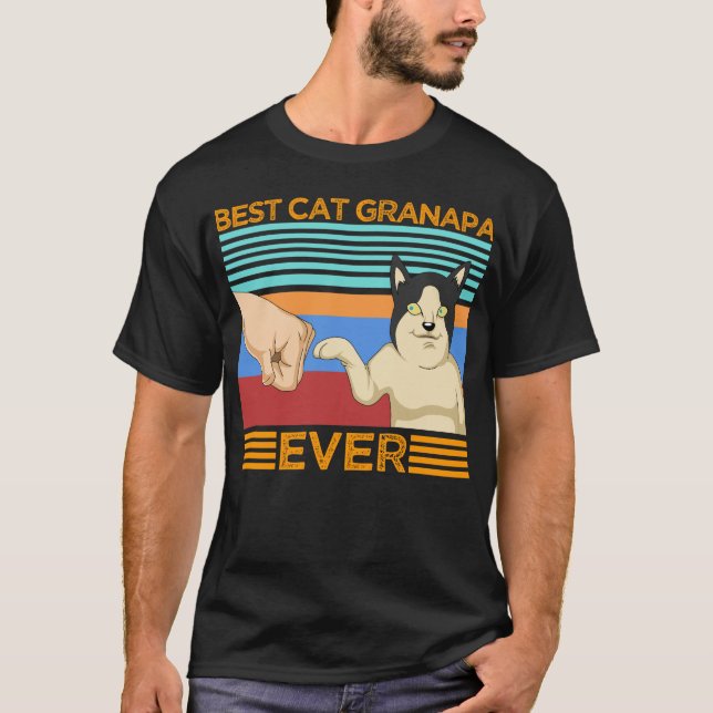 Camiseta abuelo del mejor gato (Anverso)