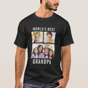 Camiseta Abuelo del Mundo Mejor 3 Collage de Fotos Texto Ne