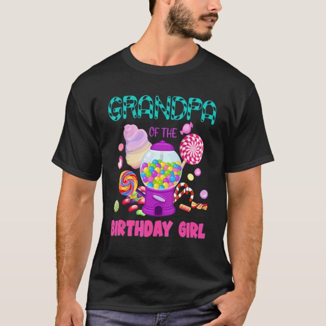 Camiseta Abuelo Del Nacimiento Chica Candyland Candy Birth (Anverso)