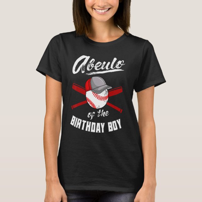 Camiseta Abuelo Del Nacimiento El Fiesta De Bday De Béisbol (Anverso)