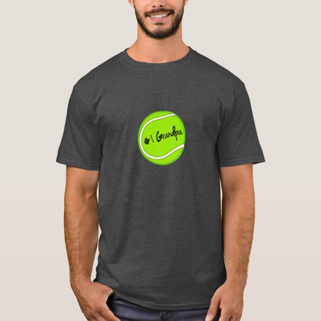 Camiseta Abuelo del número uno en pelota de tenis (Anverso)