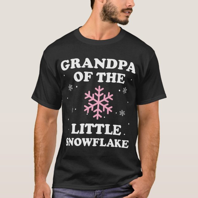 Camiseta Abuelo Del Pequeño Navidad De Snowflake (Anverso)