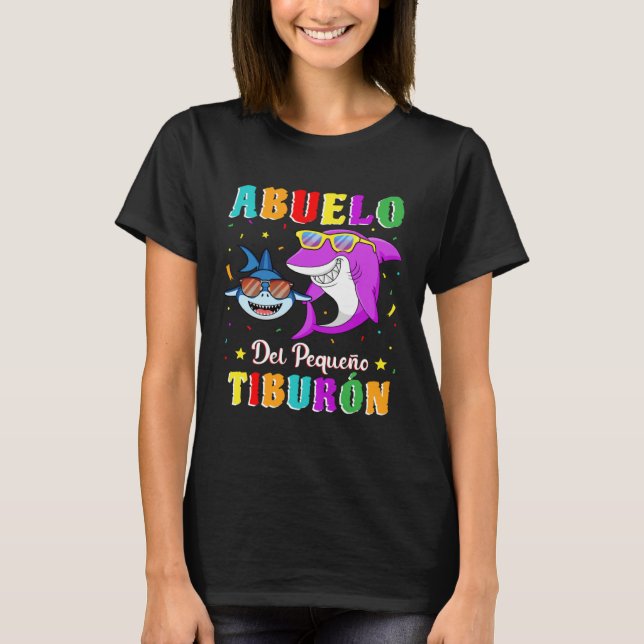 Camiseta Abuelo del Pequeño Tiburón nieto cumpleaños tiburó (Anverso)