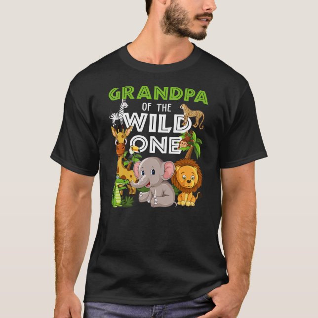 Camiseta Abuelo del salvaje Safari de cumpleaños de un zool (Anverso)