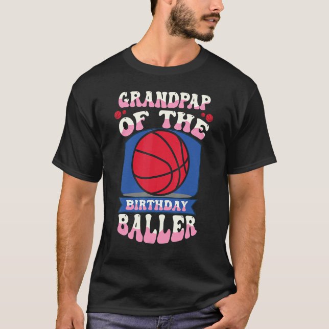 Camiseta Abuelo Del Tema B Del Baloncesto Baller De Cumplea (Anverso)