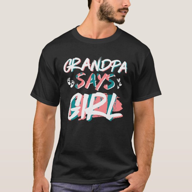 Camiseta Abuelo dice que Chica de género revela Fiesta de B (Anverso)