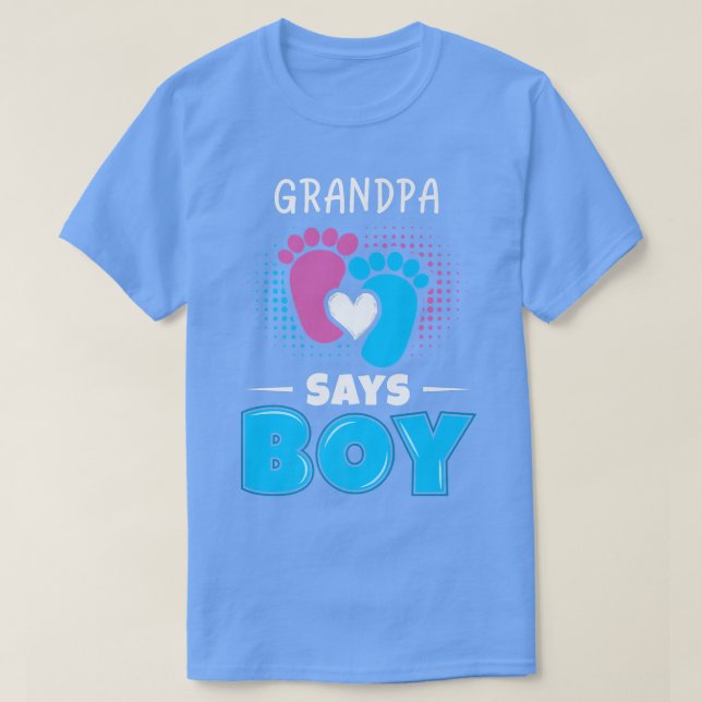 Camiseta Abuelo dice que niño bebé género revelan traje pre (Diseño del anverso)