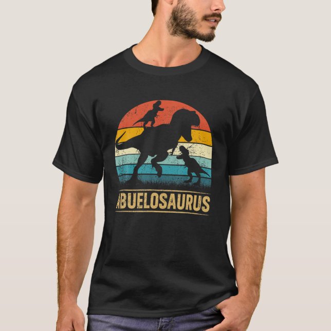 Camiseta Abuelo Dinosaur T Rex Abuelosaurus 2 niños Padre (Anverso)