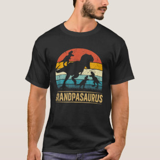 Camiseta Abuelo Dinosaurio T Rex Abuelo 3 Niños Padre