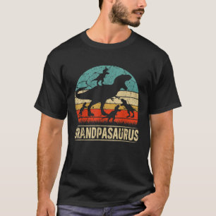 Camiseta Abuelo Dinosaurio T Rex Abuelo 4 Niños Familia