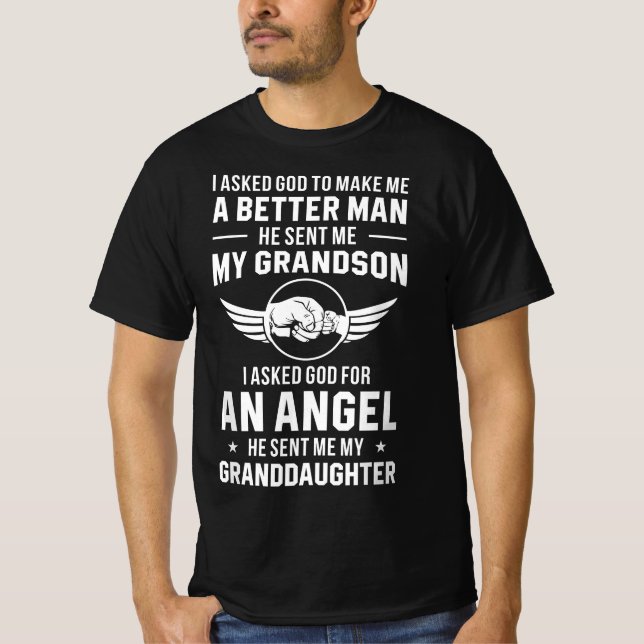 Camiseta Abuelo Dios me envió a mi nieta (Anverso)