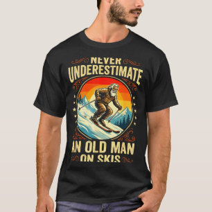Camiseta Abuelo Divertido con Esquís Deporte de Invierno An