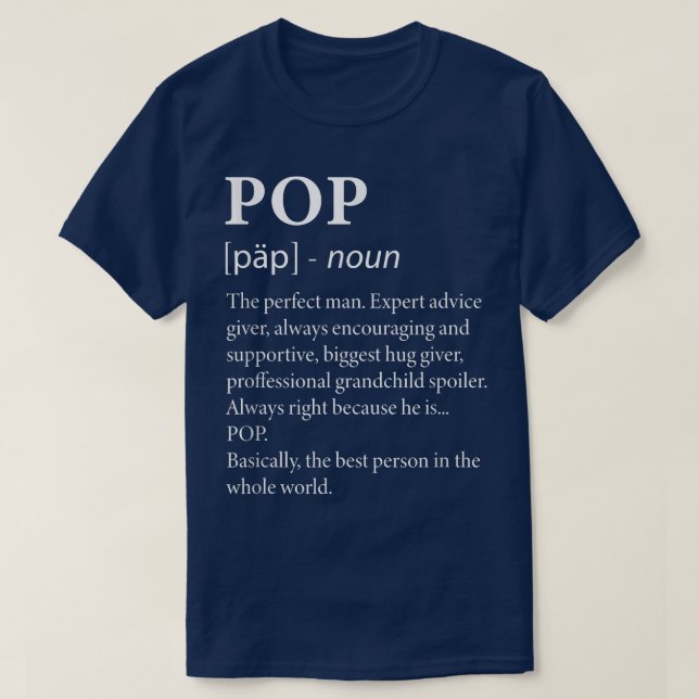 Camiseta Abuelo divertido de definición pop de hombres  (Diseño del anverso)
