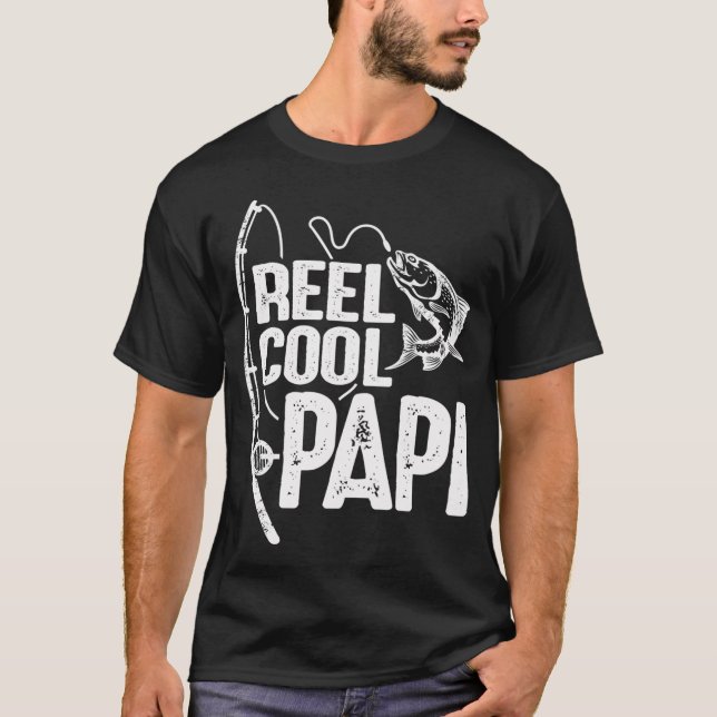 Camiseta Abuelo Divertido de Pesca Reel Cool Papi (Anverso)