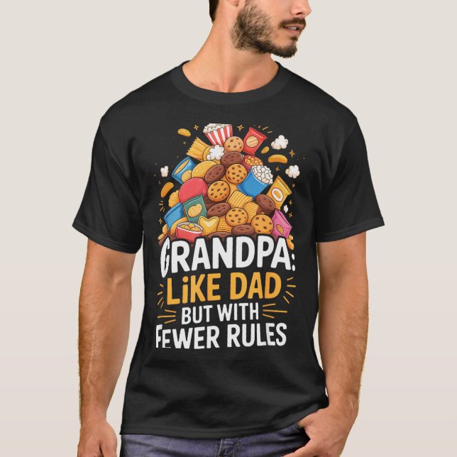 Camiseta Abuelo Divertido Menos Reglas (Anverso)
