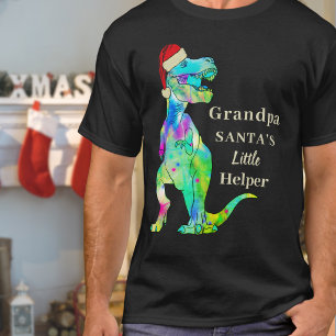 Camiseta Abuelo Divertido Navidad Dinosaurio T-Rex Santa
