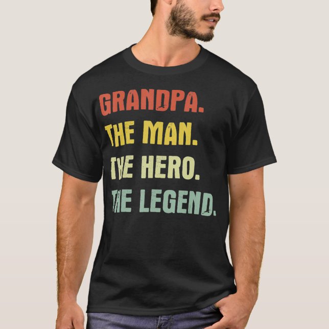 Camiseta Abuelo el hombre el héroe la leyenda  (Anverso)