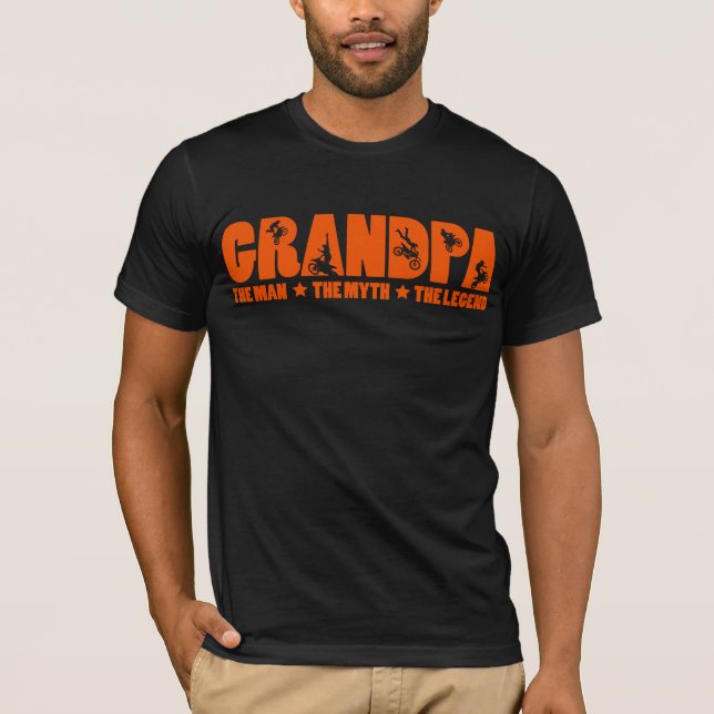 Camiseta Abuelo El Hombre El Mito La Leyenda De La Motocros (Anverso)