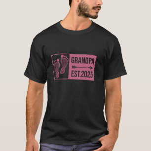 Camiseta Abuelo Est 2025 Niña Rosa Ascendido a Ser Papá 1º