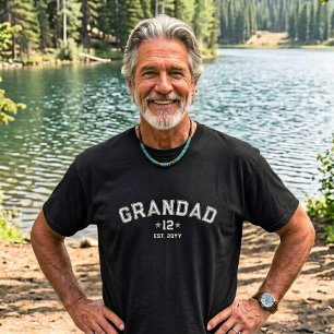 Camiseta Abuelo Est Año Negro Blanco Total Nietos Legado