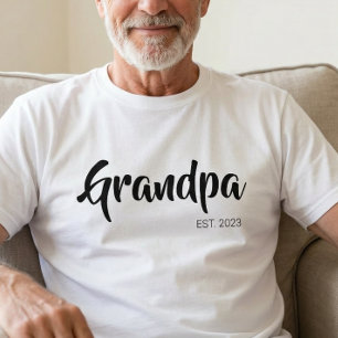 Camiseta Abuelo Establecido Escritura Negra