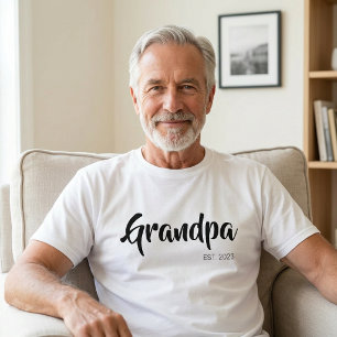 Camiseta Abuelo Establecido Escritura Negra