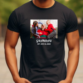 Camiseta Abuelo Establecido Foto Negrita Tipografía Blanca