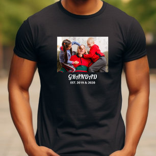 Camiseta Abuelo Establecido Foto Negrita Tipografía Blanca