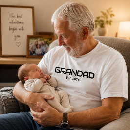 Camiseta Abuelo Establecido Nuevo Regalo para Abuelo