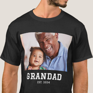 Camiseta Abuelo Estableció Foto Negrita