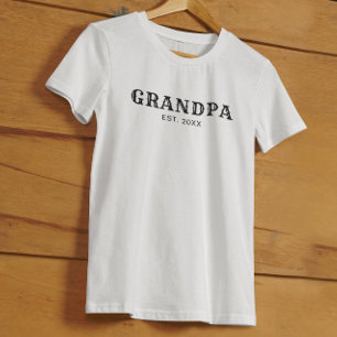 Camiseta Abuelo Estableció Negrita Tipografía Negra