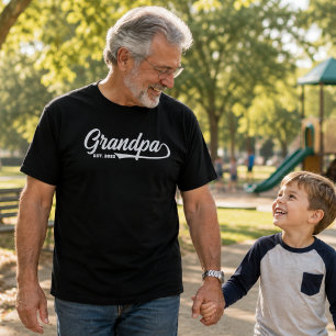 Camiseta Abuelo Estableció Tipografía Nuevo Regalo de Abuel