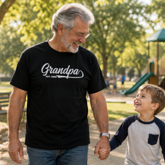 Camiseta Abuelo Estableció Tipografía Nuevo Regalo de Abuel