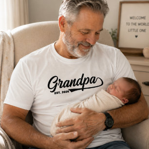 Camiseta Abuelo Estableció Tipografía Regalo Nuevo Abuelo